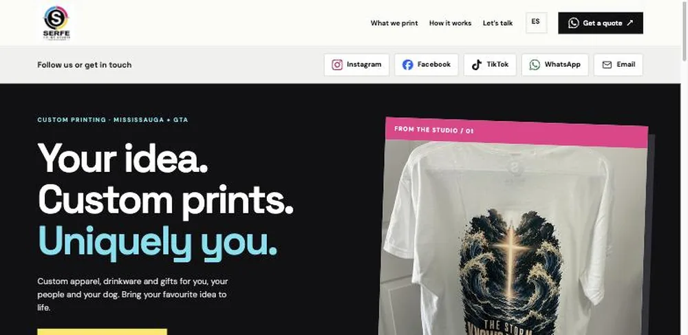 The Serfe Studio website as it looks today