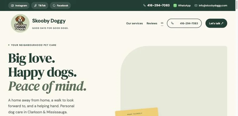 The Skooby Doggy website as it looks today