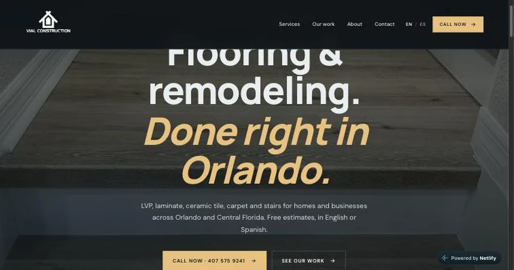 The Vial Construction website as it looks today